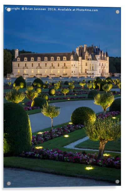 Chateau Chenonceau Garden Acrylic by Brian Jannsen