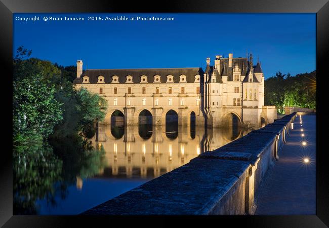 Twilight over Chateau Chenonceau Framed Print by Brian Jannsen