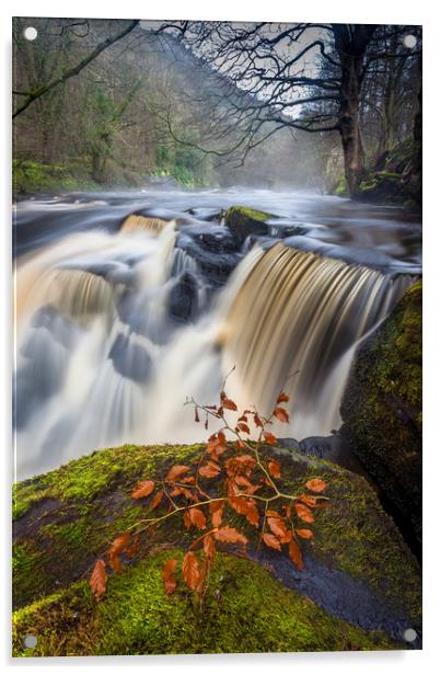 Ladybower - Peak District Waterfall Acrylic by Jonathan Smith