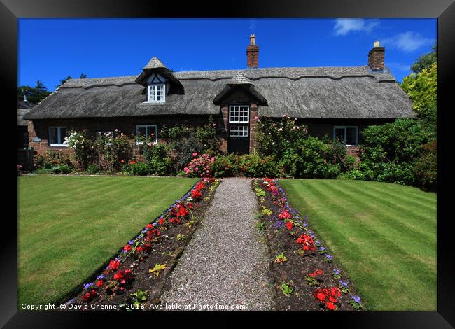 Beautiful Thatched Cottage Framed Print by David Chennell