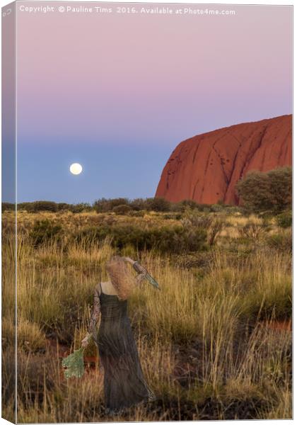 Ghostly Presence at Uluru Sunset Canvas Print by Pauline Tims