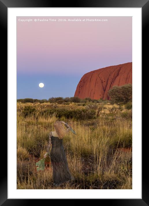Ghostly Presence at Uluru Sunset Framed Mounted Print by Pauline Tims