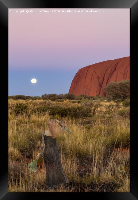Ghostly Presence at Uluru Sunset Framed Print by Pauline Tims