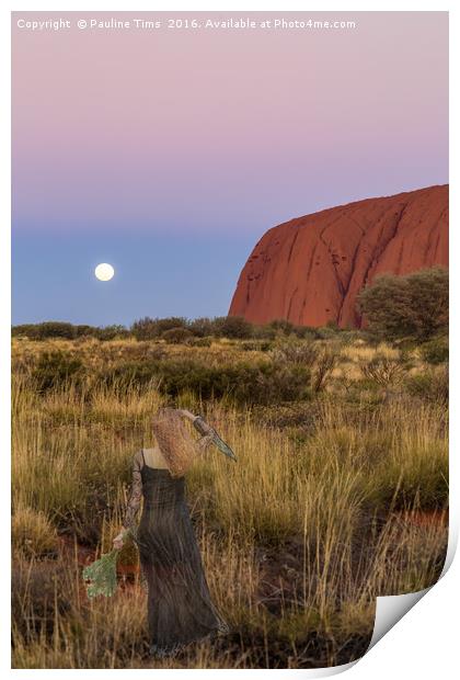 Ghostly Presence at Uluru Sunset Print by Pauline Tims