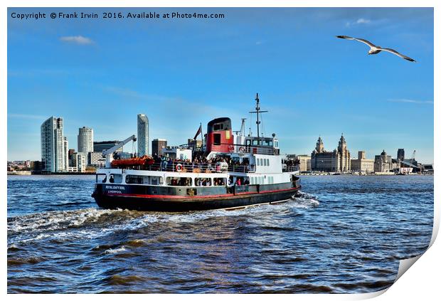 Royal Daffodil departing Seacombe for Liverpool Print by Frank Irwin