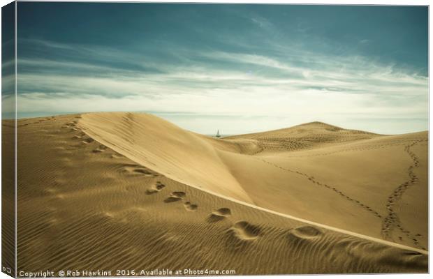 The Sand Dunes of Maspalomas  Canvas Print by Rob Hawkins