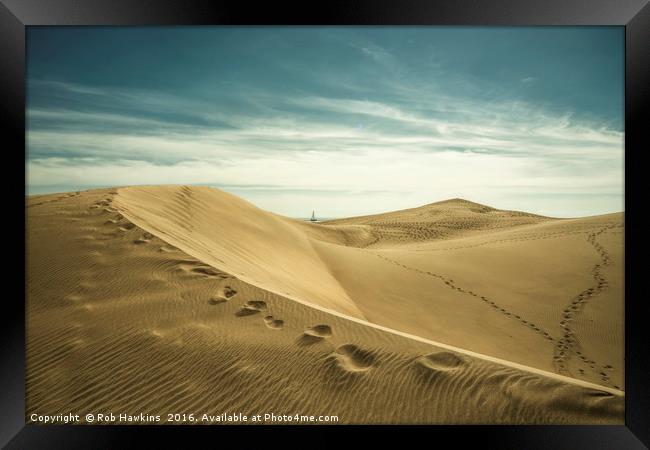 The Sand Dunes of Maspalomas  Framed Print by Rob Hawkins