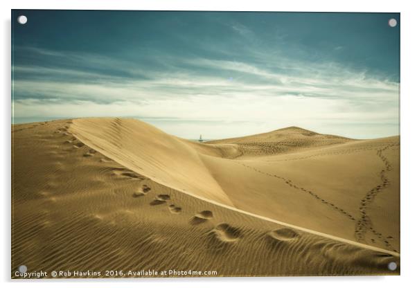 The Sand Dunes of Maspalomas  Acrylic by Rob Hawkins