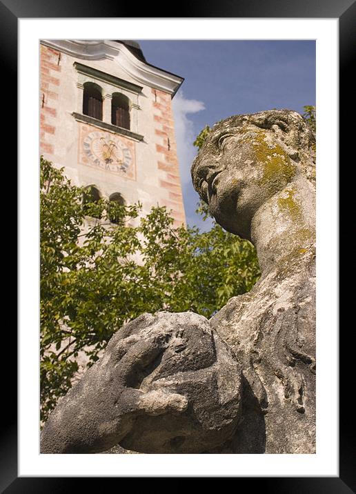 Statue of Maria Magdalene outside Bled Church Framed Mounted Print by Ian Middleton