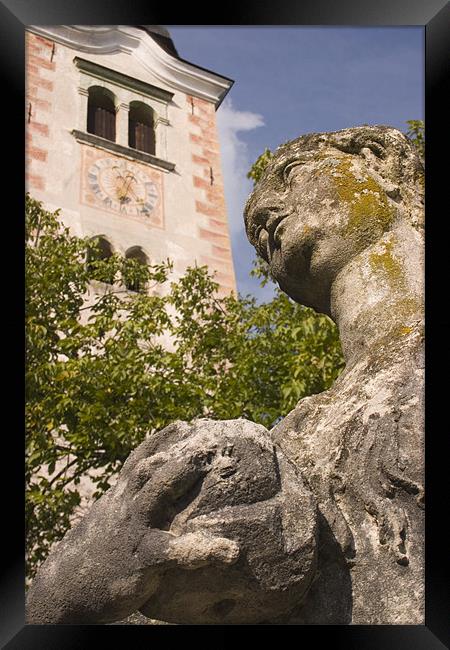 Statue of Maria Magdalene outside Bled Church Framed Print by Ian Middleton
