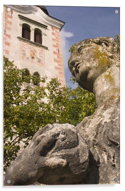 Statue of Maria Magdalene outside Bled Church Acrylic by Ian Middleton