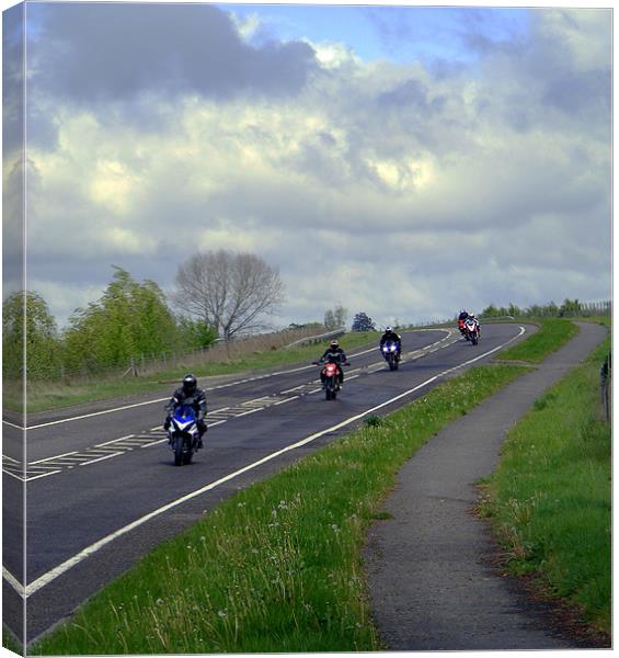 Motor Cycling Canvas Print by val butcher