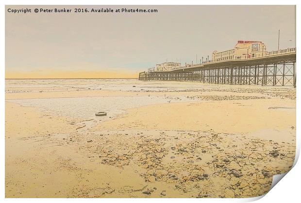 Worthing Pier. Print by Peter Bunker