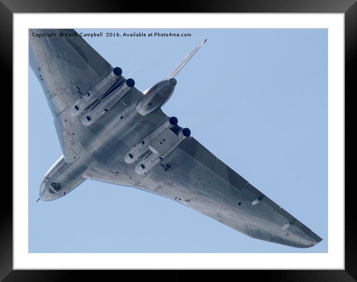 Vulcan XH558 underside. Framed Mounted Print by Keith Campbell