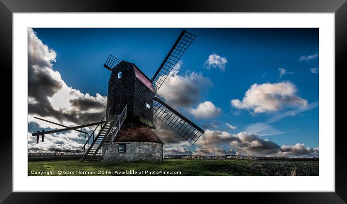 Stevington Windmill Framed Mounted Print by Gary Norman