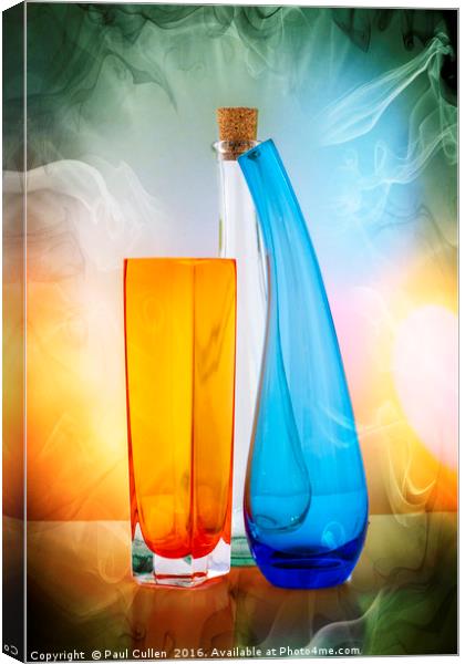 Glas jars and bottles Canvas Print by Paul Cullen