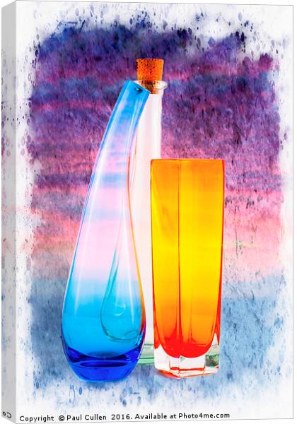 Colourful glassware. Canvas Print by Paul Cullen