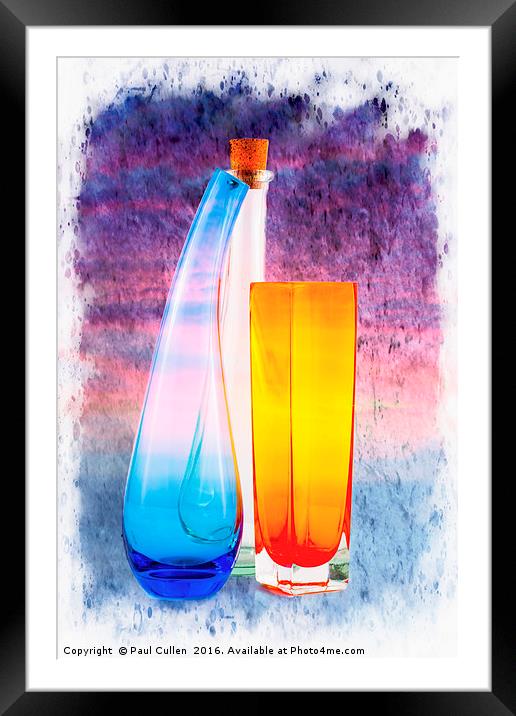 Colourful glassware. Framed Mounted Print by Paul Cullen
