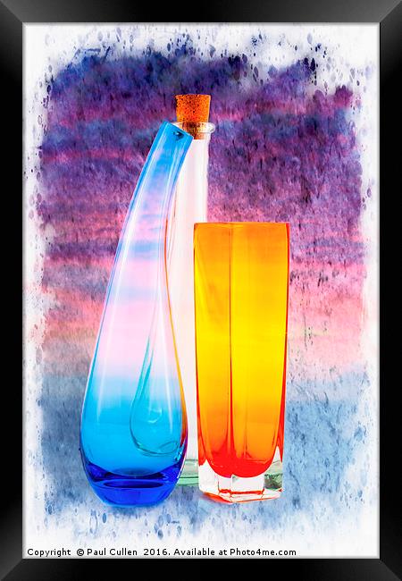 Colourful glassware. Framed Print by Paul Cullen