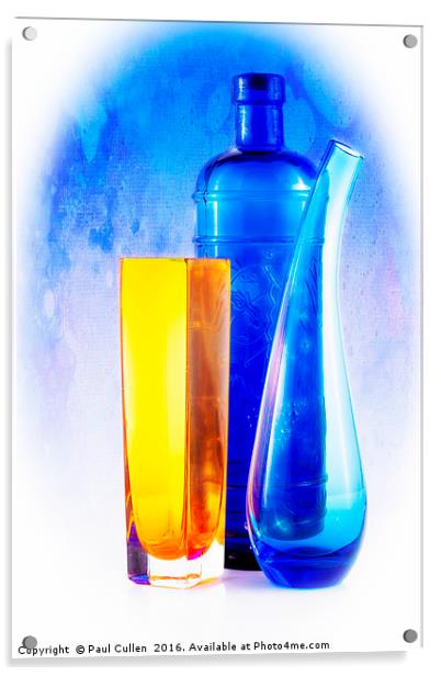Colourful glassware. Acrylic by Paul Cullen