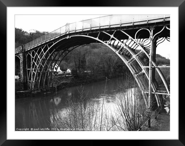 ironbridge shropshire b/w Framed Mounted Print by paul ratcliffe