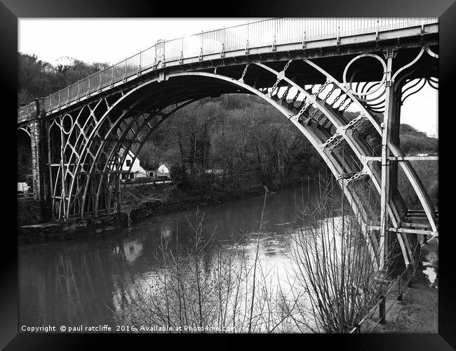 ironbridge shropshire b/w Framed Print by paul ratcliffe