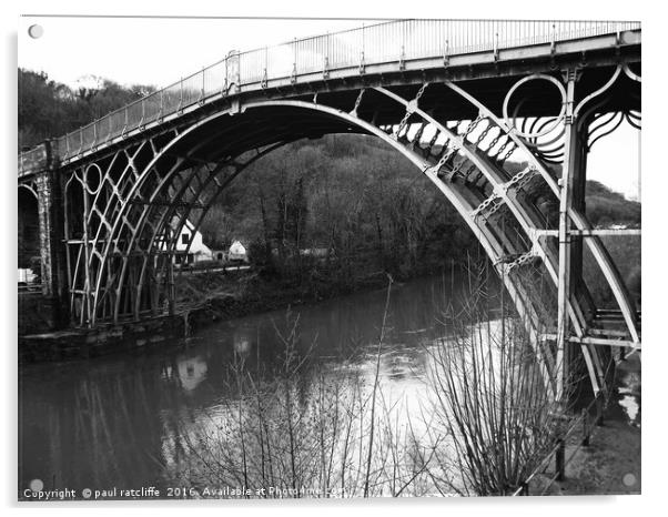 ironbridge shropshire b/w Acrylic by paul ratcliffe