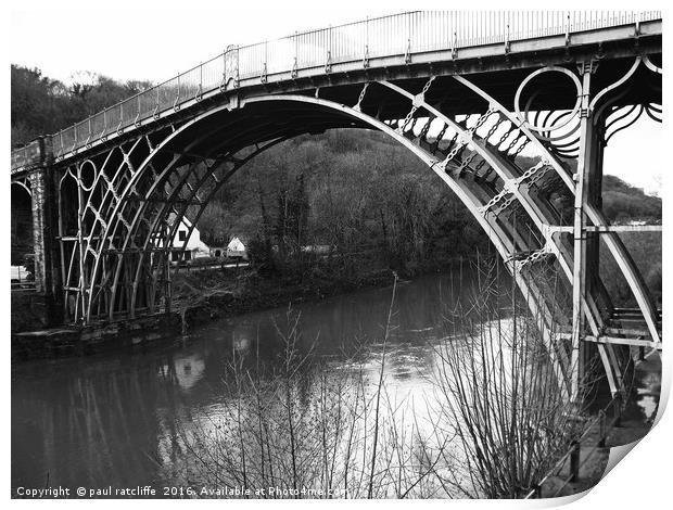 ironbridge shropshire b/w Print by paul ratcliffe