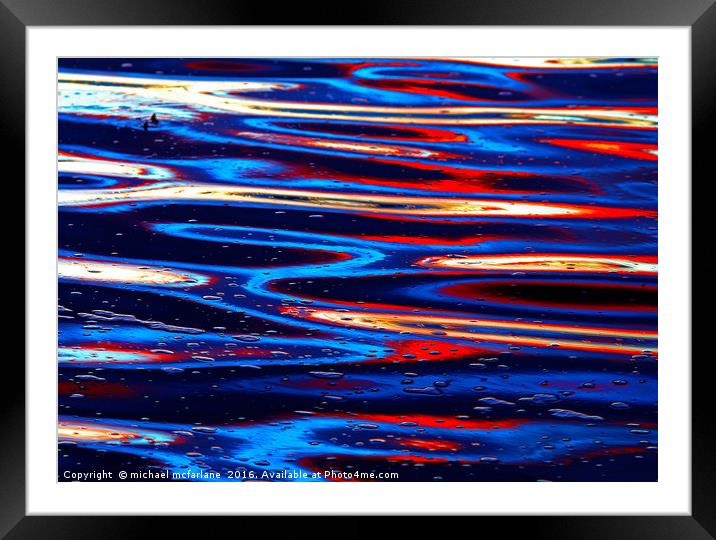 Oil Spill Framed Mounted Print by michael mcfarlane