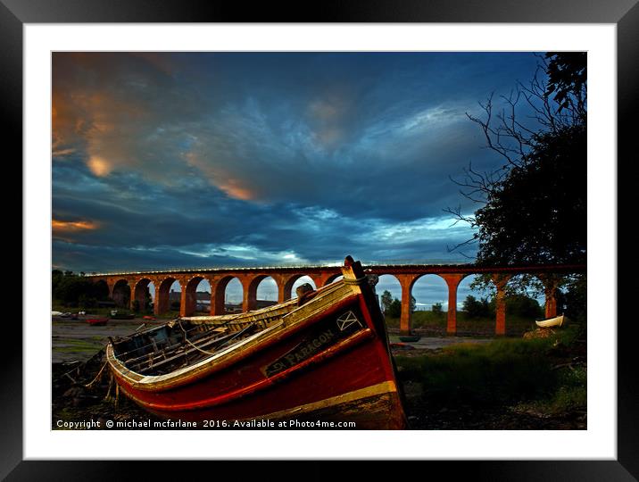 Boat Wrecked Framed Mounted Print by michael mcfarlane