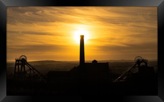Disused coal mine at sunrise Framed Print by craig baggaley