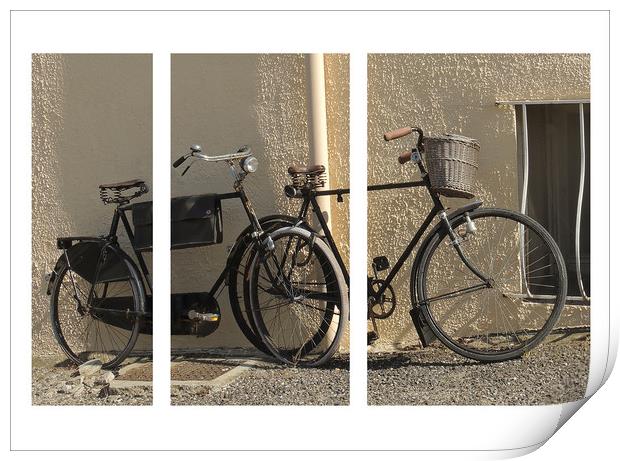 Bicycles Triptych Print by Philip Hodges aFIAP ,
