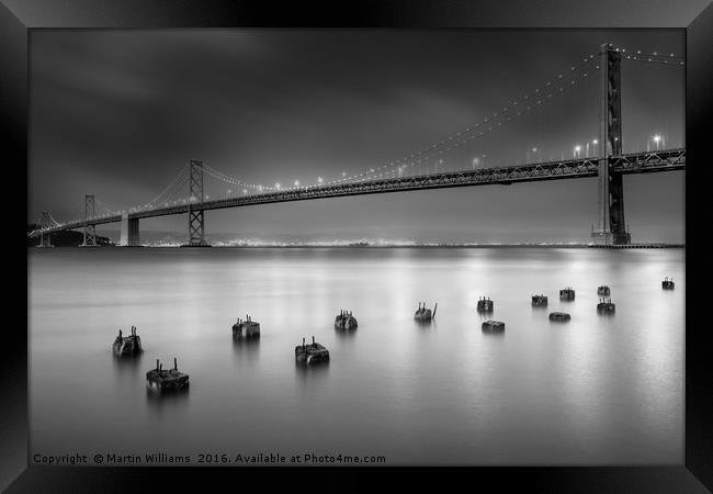The Bay Bridge, San Francisco Framed Print by Martin Williams