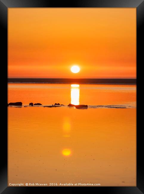 Morecambe Bay sunset Framed Print by Rob Mcewen