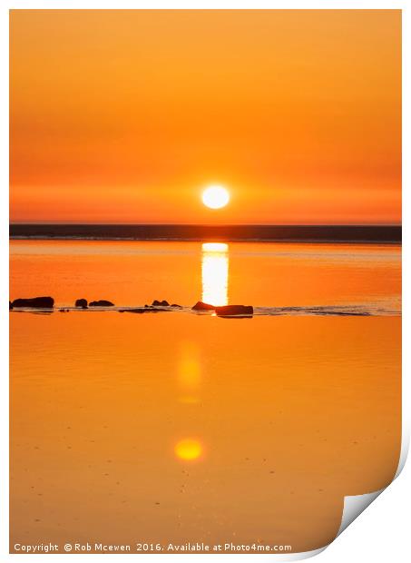 Morecambe Bay sunset Print by Rob Mcewen