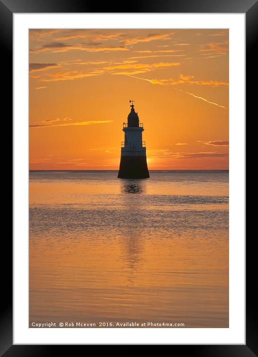 Plover Scar Lighthouse Framed Mounted Print by Rob Mcewen