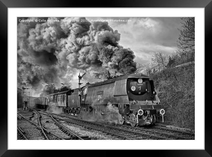  West Country Class Wadebridge Departs BW Framed Mounted Print by Colin Williams Photography