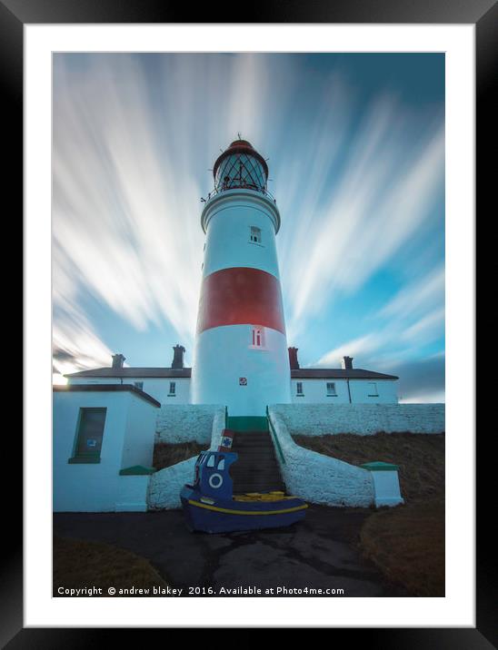 Clouds over Souter Lighthouse Framed Mounted Print by andrew blakey