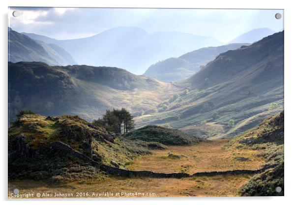 Castle Crag View Acrylic by Alex Johnson