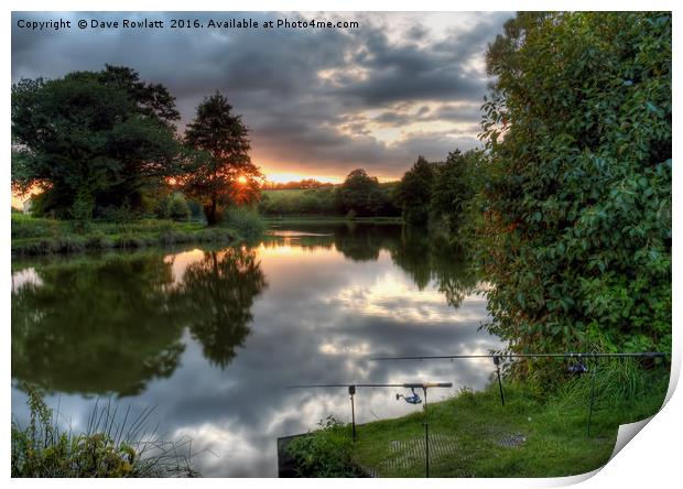 Two Rods at Sunset Print by Dave Rowlatt