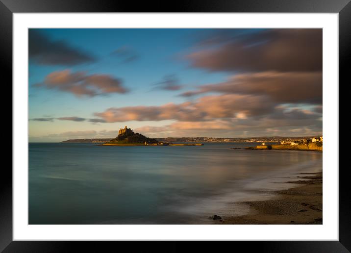Moving clouds over St Michael's Mount  Framed Mounted Print by Michael Brookes