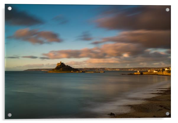 Moving clouds over St Michael's Mount  Acrylic by Michael Brookes