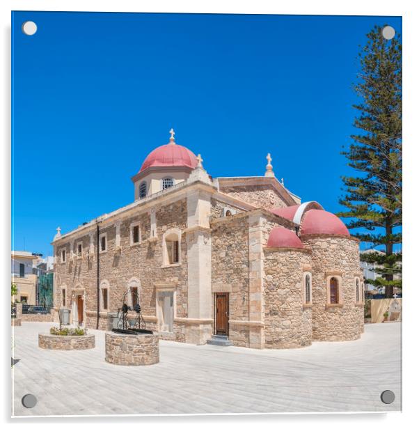 Lerapetra church of Saint George Panorama Acrylic by Antony McAulay