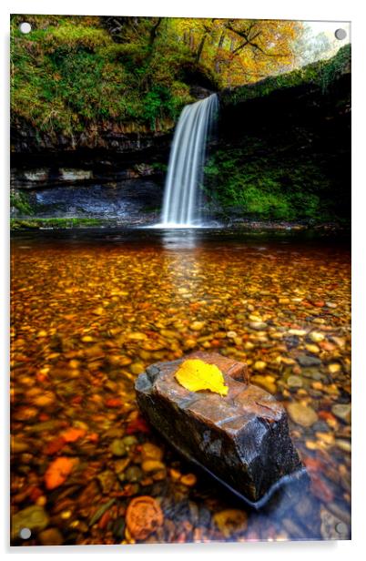 Lady's Falls - Waterfall, Wales Acrylic by Jonathan Smith