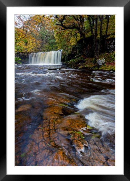 Upper Gushing Falls - Brecon Beacons, Wales Framed Mounted Print by Jonathan Smith