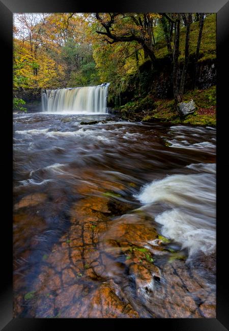 Upper Gushing Falls - Brecon Beacons, Wales Framed Print by Jonathan Smith