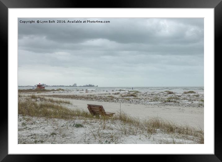 Windswept Lido Beach Florida Framed Mounted Print by Lynn Bolt