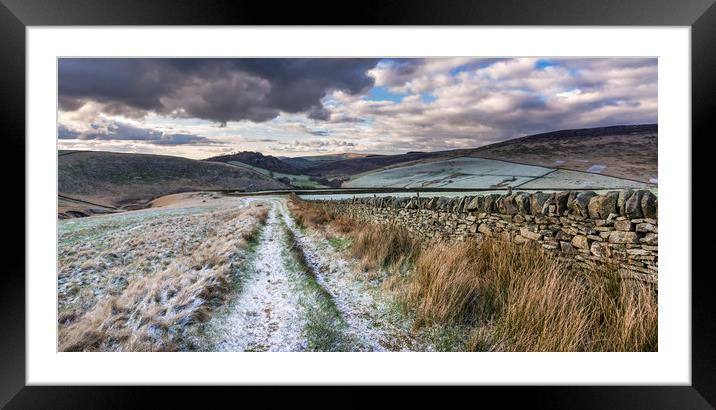 WInter colours on the hills Framed Mounted Print by Andrew Kearton