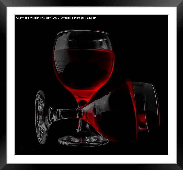  Two Glasses of Red Wine Framed Mounted Print by colin chalkley
