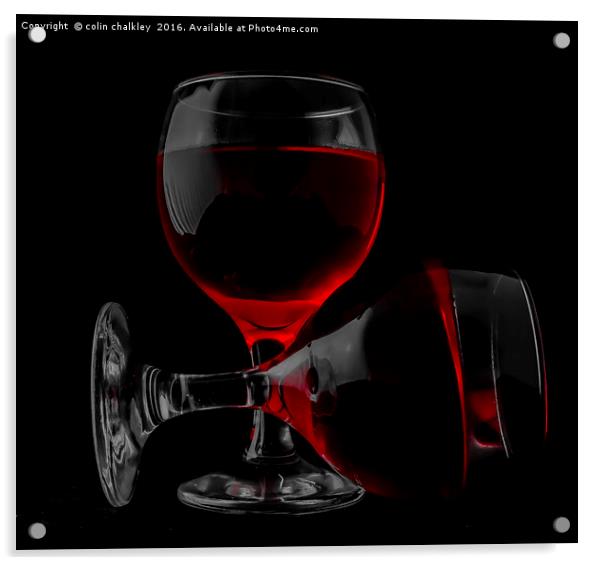  Two Glasses of Red Wine Acrylic by colin chalkley